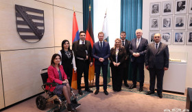 Die Delegation unter der Leitung des Präsidenten der Nationalversammlung der Republik Armenien, Herrn Alen Simonyan, traf den Ministerpräsidenten von Sachsen, Herrn Michael Kretschmer