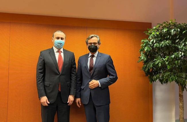 Treffen des Sekretärs des Sicherheitsrates der Republik Armenien, Armen Grigoryan  mit dem außen- und sicherheitspolitischen Berater von Bundeskanzler Olaf Scholz, Jens Plötner