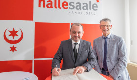 Treffen des Botschafters mit dem Bürgermeister der Stadt Halle(Saale), Herrn Egbert Geier